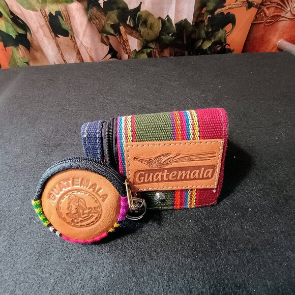 NWOT: Bundle Handmade Guatemalan Artisan Wallet & Coin Purse and Amulet Bag - Picture 1 of 16